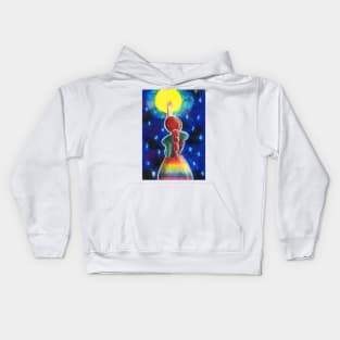 Color pencil - Reaching the moon Kids Hoodie